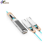 10m (33ft) MFA7U10-H010 MFA7U10-H010-FLT Compatible 400G OSFP Finned Top to 2 x 200G QSFP56 InfiniBand HDR Active Optical Breakout Cable